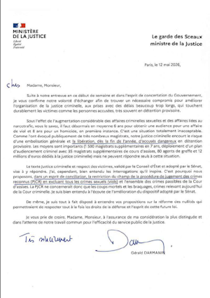 LETTRE DU GARDE DES SCEAUX 300